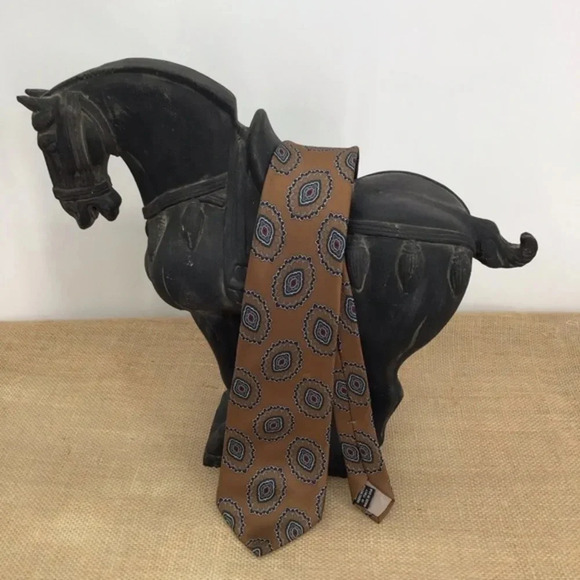 Christian Dior Men’s Silk Medallion Print Tie - Picture 1 of 5